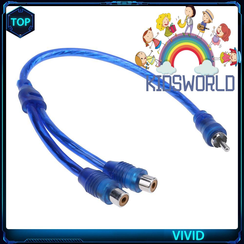 1Pc Kabel Splitter 30cm 2 RCA Female to 1 RCA Male untuk Sistem Audio Mobil Vivid