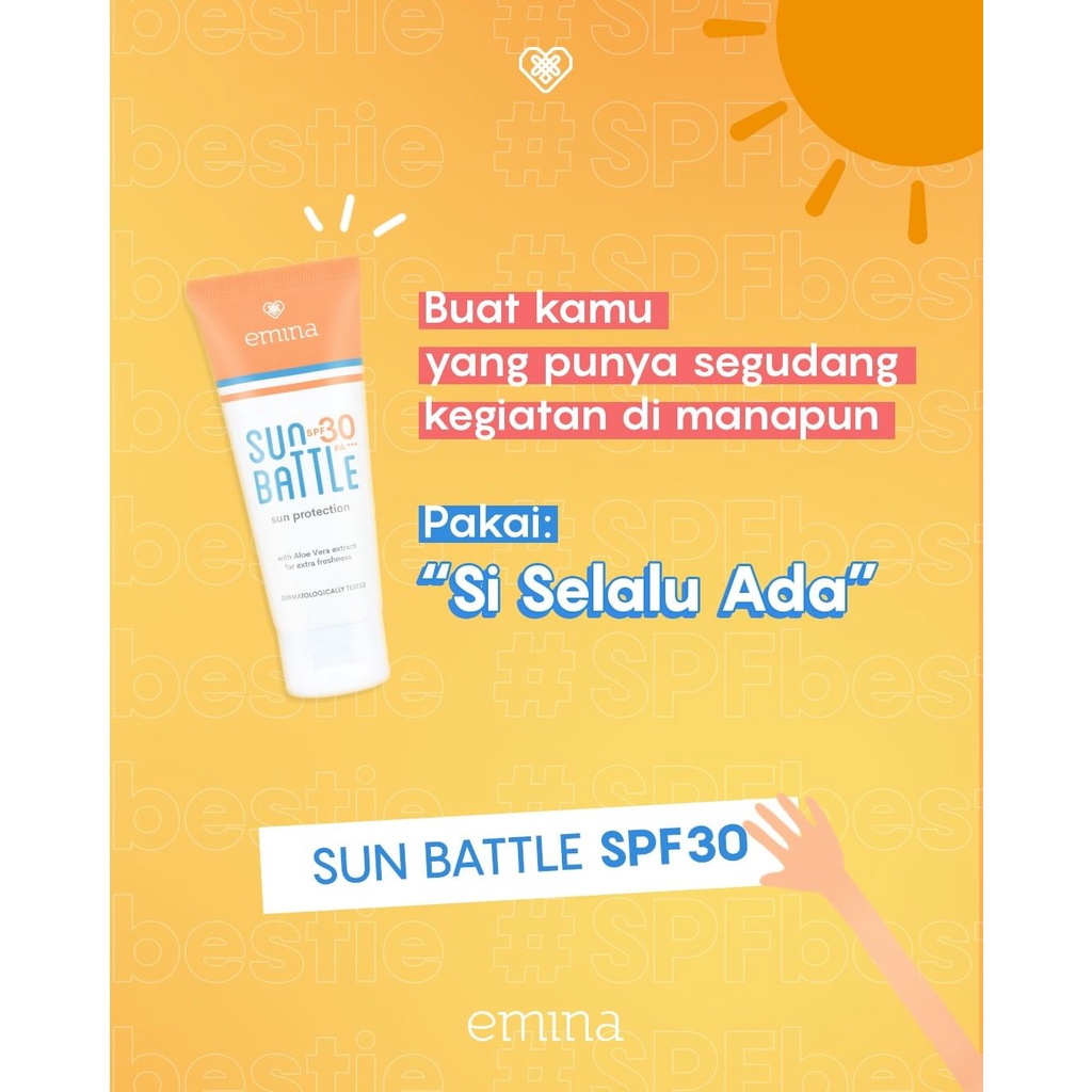 `ღ´ PHINKL `ღ´ ╰☆☆ 𝔢мιℕά ☆☆╮ Emina Sun Screen SPF 30PA sunscreen sunblock UVA UVB remaja anak dewasa