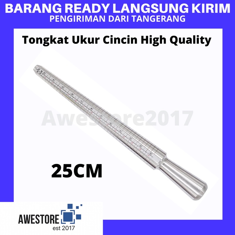 Alat Ukur Cincin Tongkat Ring Sizer Measurement Tool Set Ukuran Jari