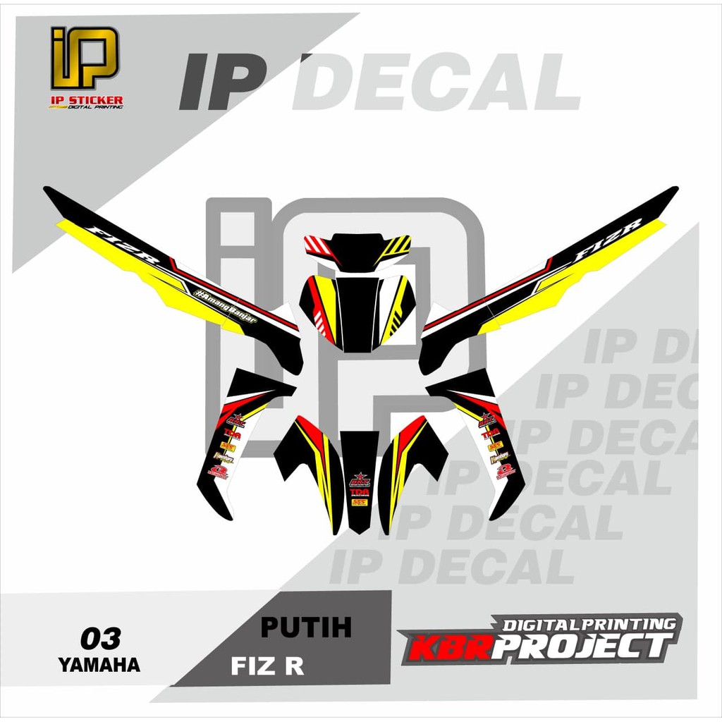 DECAL FIZ R STICKER VARIASI MOTIF GRAFIS DECAL MOTOR YAMAHA FIZ R 03 CUSTOM BEBAS BISA