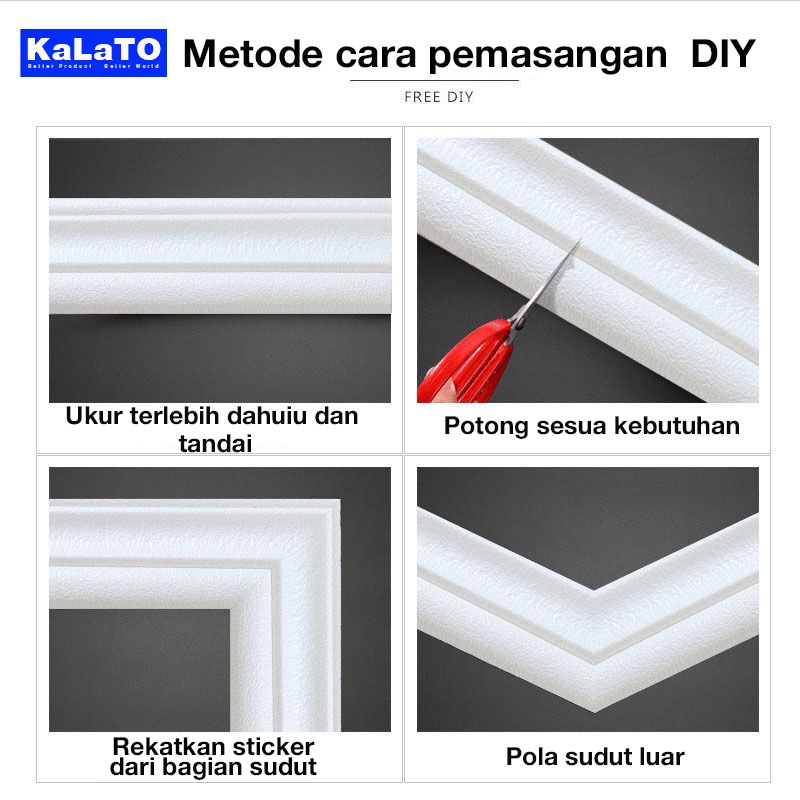 (KaLaTO) Wall Border List / Wallborder Foam 3D /Walpaper List Foam Stiker Dinding / List dinding 3D 2.3 Meter-3