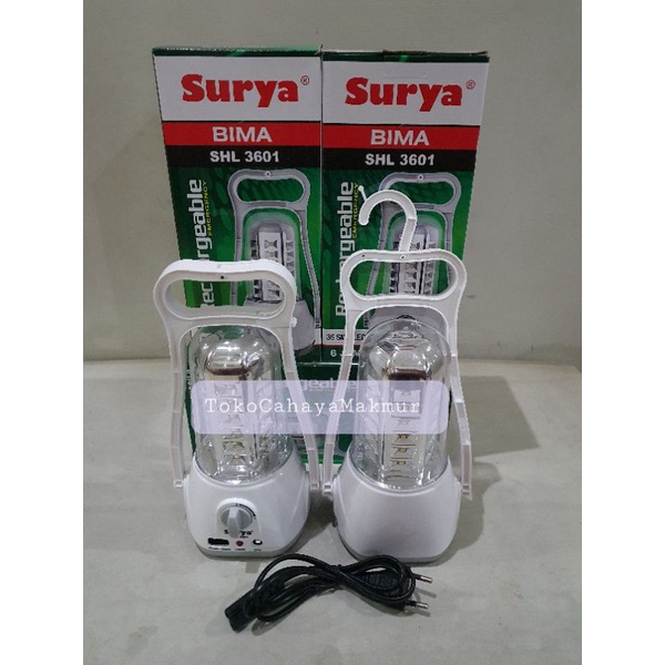 Lampu Emergency Rechargeable Surya Bima SHL 3601 /Senter Darurat Surya