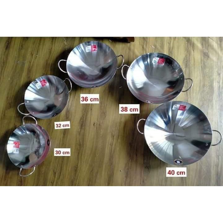 WAJAN STAINLESS Steel Golden Flying Fish Harden Stainless Steel / wajan anti lengket stainless
