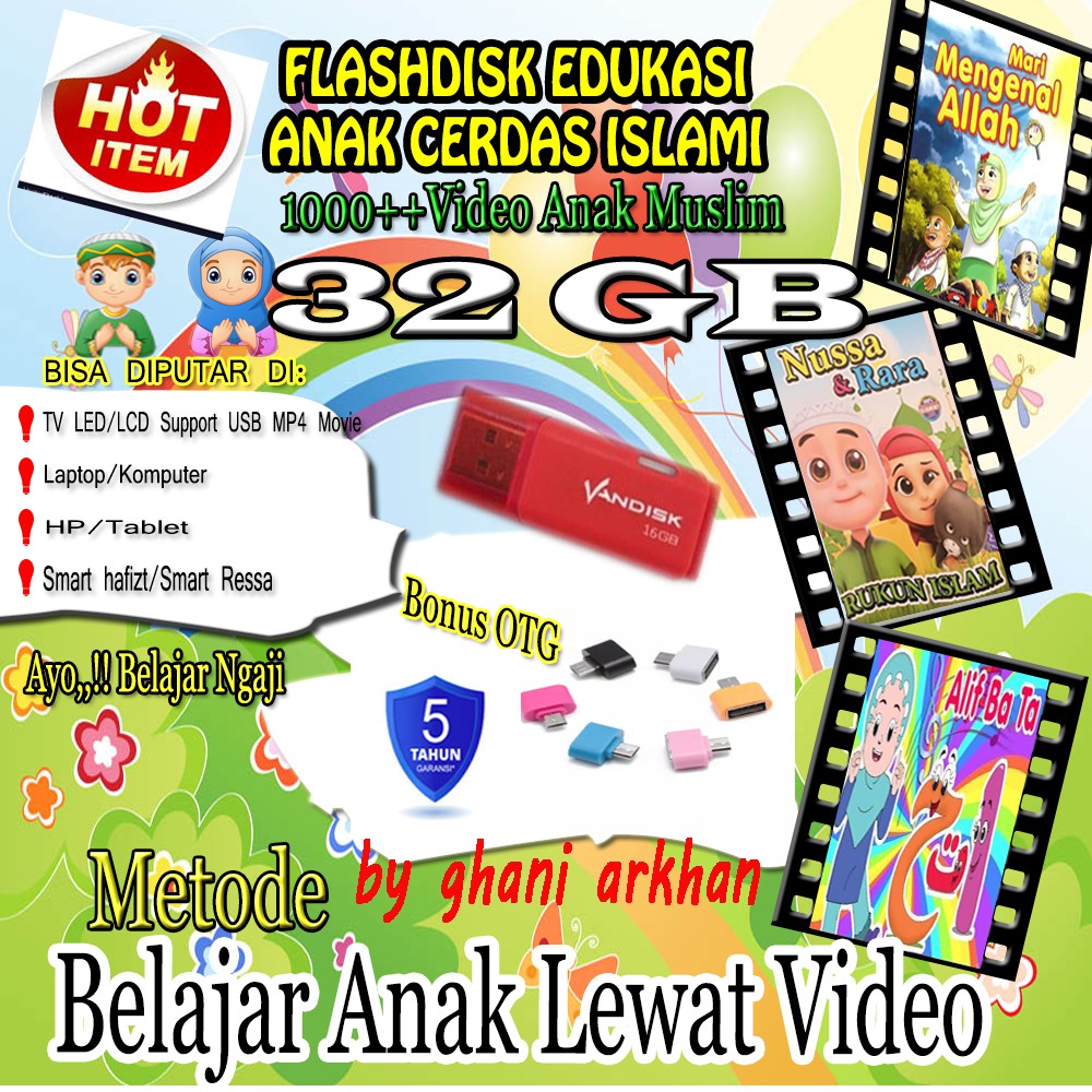 Flashdisk edukasi anak  32GB+1pcs otg micro USB,Vandisk 32GB 100% original