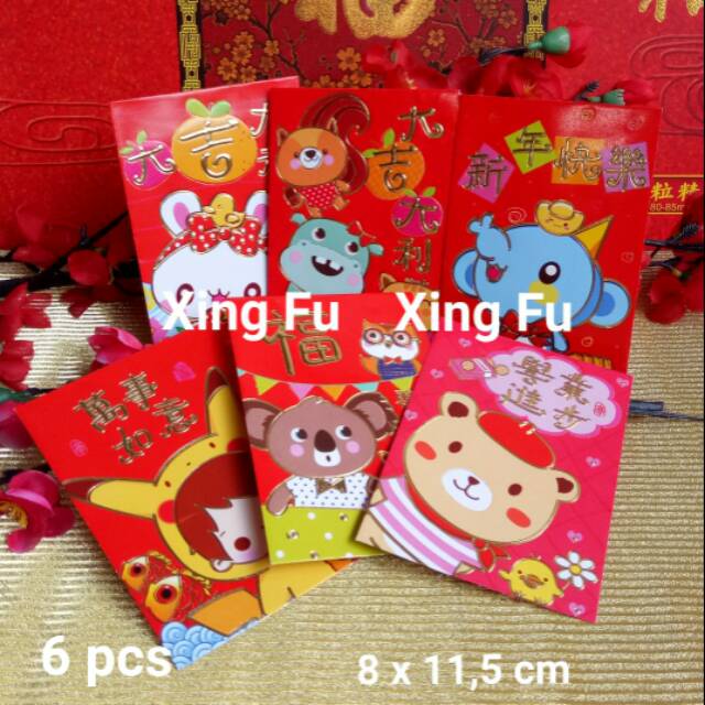 

Harga 6 pcs (1 Bungkus) Angpao Imlek 2020 Kartun Rezeki 227 ChineseNewYear