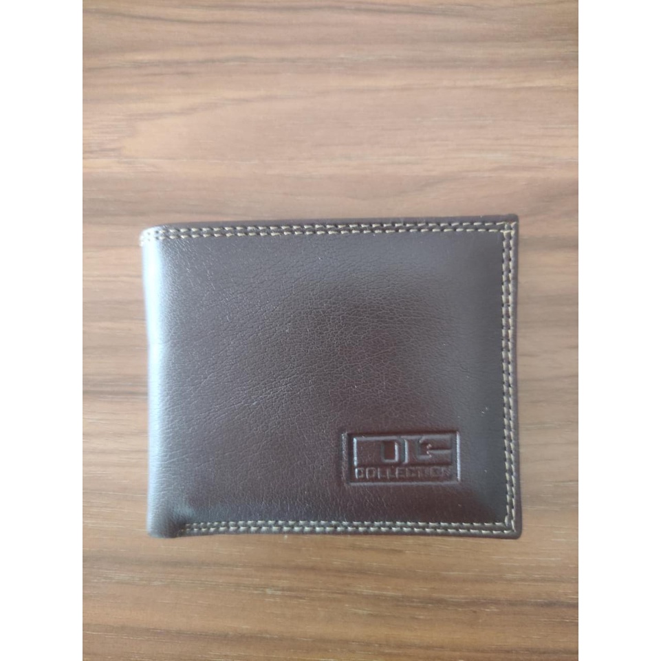 Dompet Pria Lipat Dua Bifold Slot Uang Kartu Kulit Sintetis Simple Keren