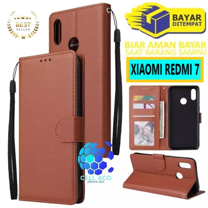 Flip cover XIAOMI REDMI 7 Flip case buka tutup kesing hp casing flip case leather wallet