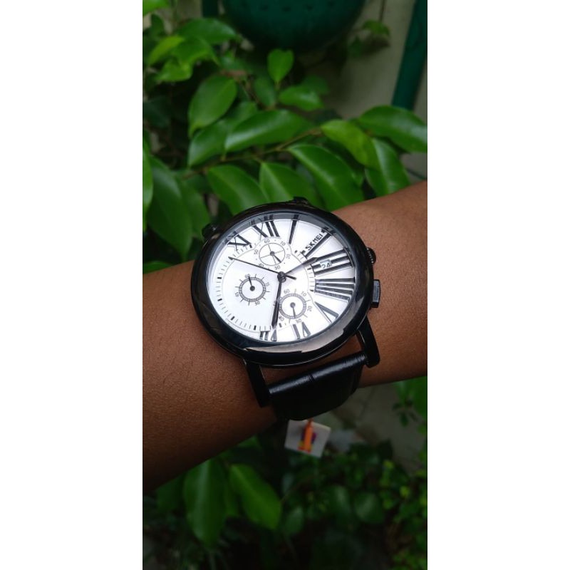 jam tangan pria skmei Romawi black klasik original