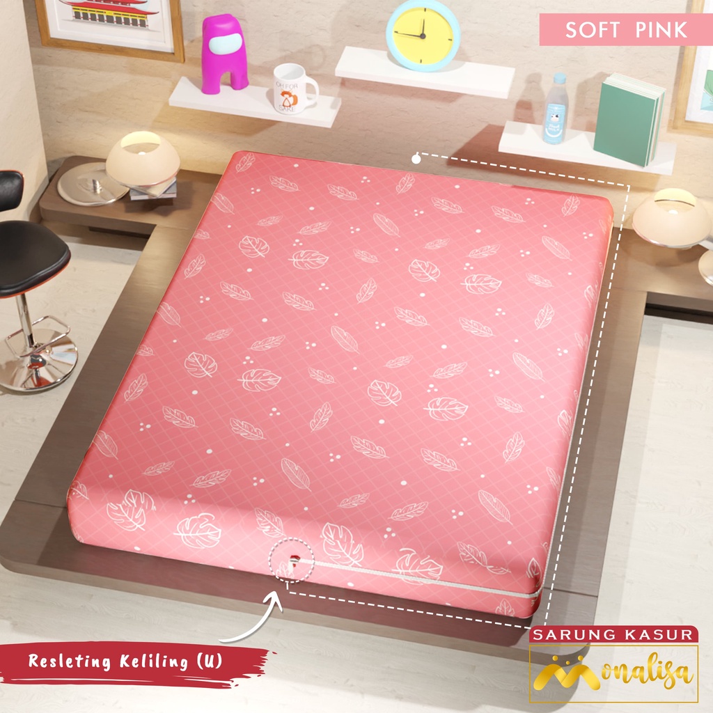 Monalisa Premium Sarung kasur Uk 160/180 T 15/20 - Soft Pink