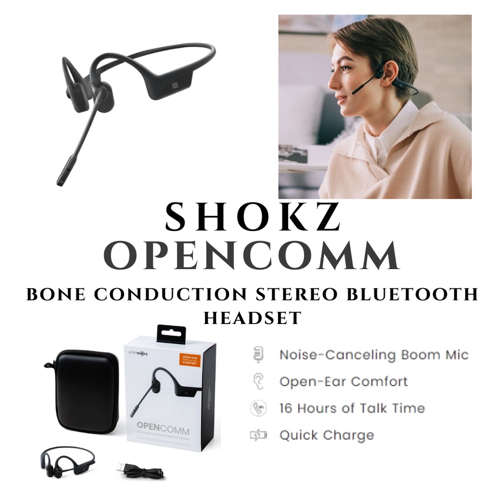 Bluetooth Headset OpenComm Shokz Aftershokz Shokz Stereo Bone Conduction