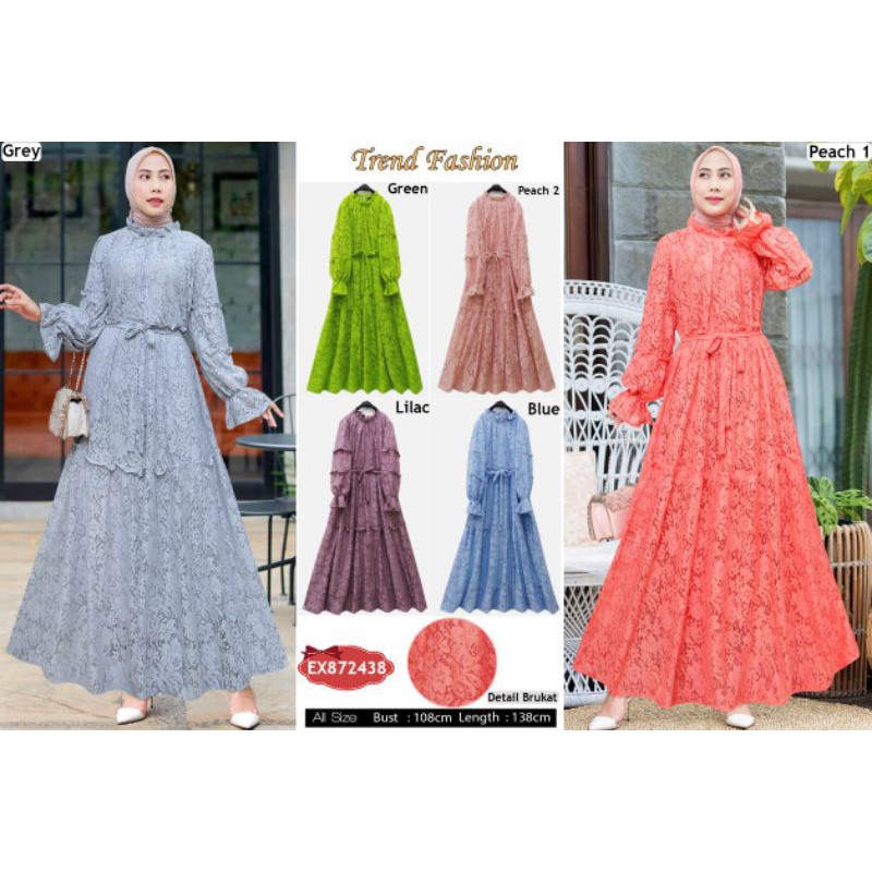 gamis brukat extu 872438/gamis brukat/gamis brokat/gamis terbaru/gamis extu