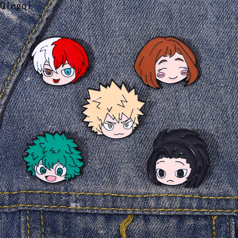 Bros Pin Enamel Desain Kartun Anime My Hero Academia Shoto Todoroki Deku Bahan Metal Untuk Fans