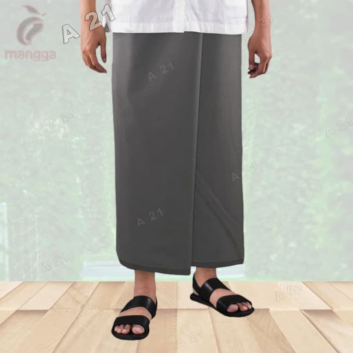 M35 12 Sarung Mangga Original Tenun Polos Warna Abu Tua