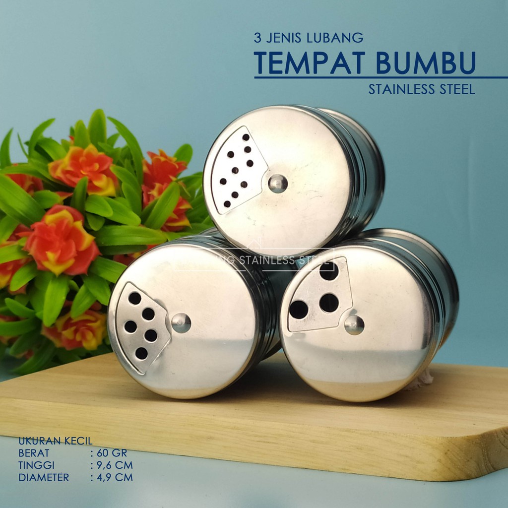 Pepper Shaker Tempat Bumbu Lada garam Tusuk Gigi Stainless Multifungsi Besar Kecil Jumbo Panjang