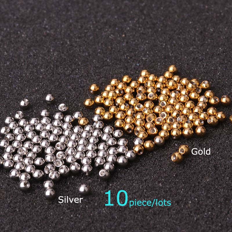 10pcs/lots Stainless Steel Screw Ball Bead For Ear Cartilage Helix Tragus Piercing DIY Accessories