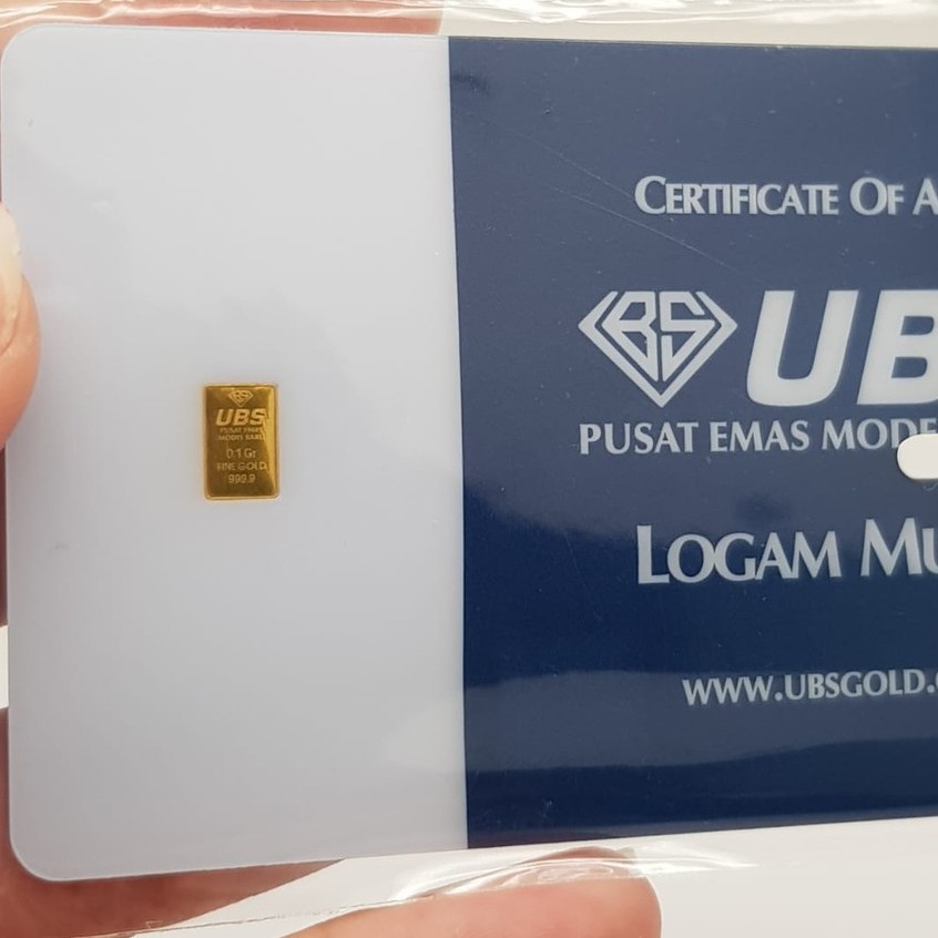 UBS minigold 0.1gr  0.25gr 0.5gr 1gr 999.9 FINE GOLD LOGAM MULIA | GOLD BAR