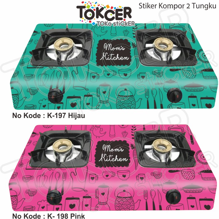 Stiker Kompor 2 Tungku MOM's Kitchen