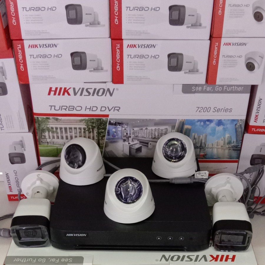 Paket CCTV Hikvision 5MP DVR 8 Channel 5 Kamera Siap Pasang