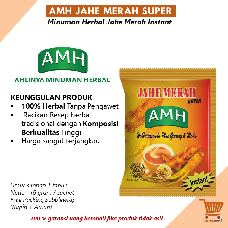 AMH Jahe Merah Super Habbatussauda Original Renceng isi 10 Sachet
