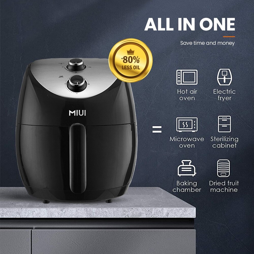 MIUI Smart Air Fryer Mesin Penggoreng Tanpa Minyak 5 L Button Version - AF-01 - Black