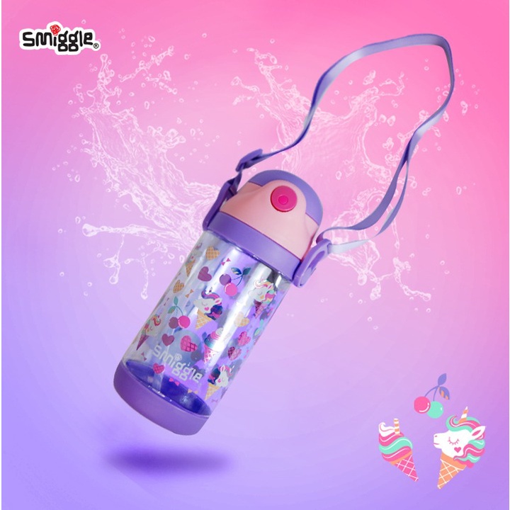 Smiggle botol minum dengan sedotan 500ml V4017