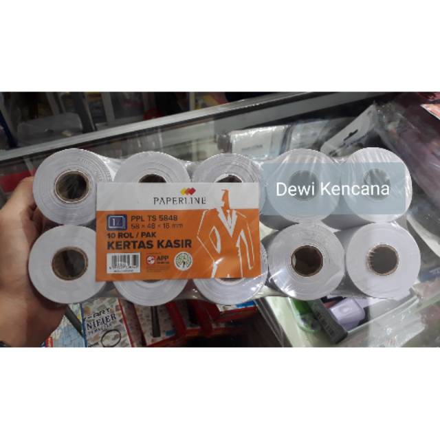 

Kertas Kasir / Struk / Paper Roll 1 PLY Uk. 58x48 Merk Paperline