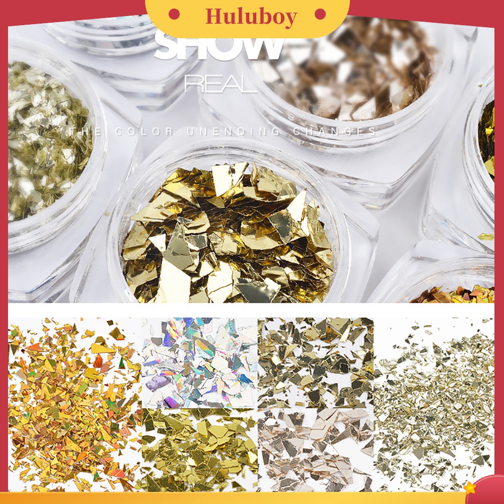 Huluboy Huluboy♡ Glitter Cellophane Asimetris Untuk Dekorasi Nail Art DIY