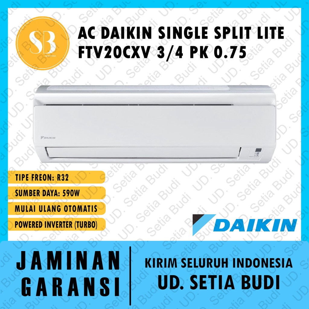 AC Daikin Single Split LITE FTV20CXV 3/4 PK 0.75