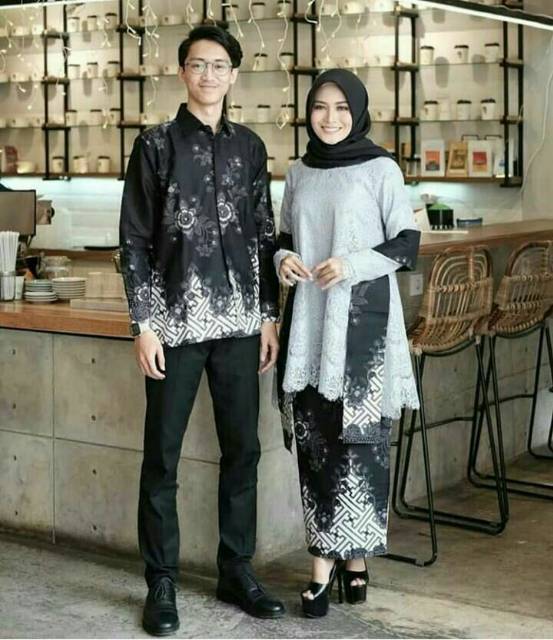 BAJU COUPLE BROKAT SELENDANG MODERN