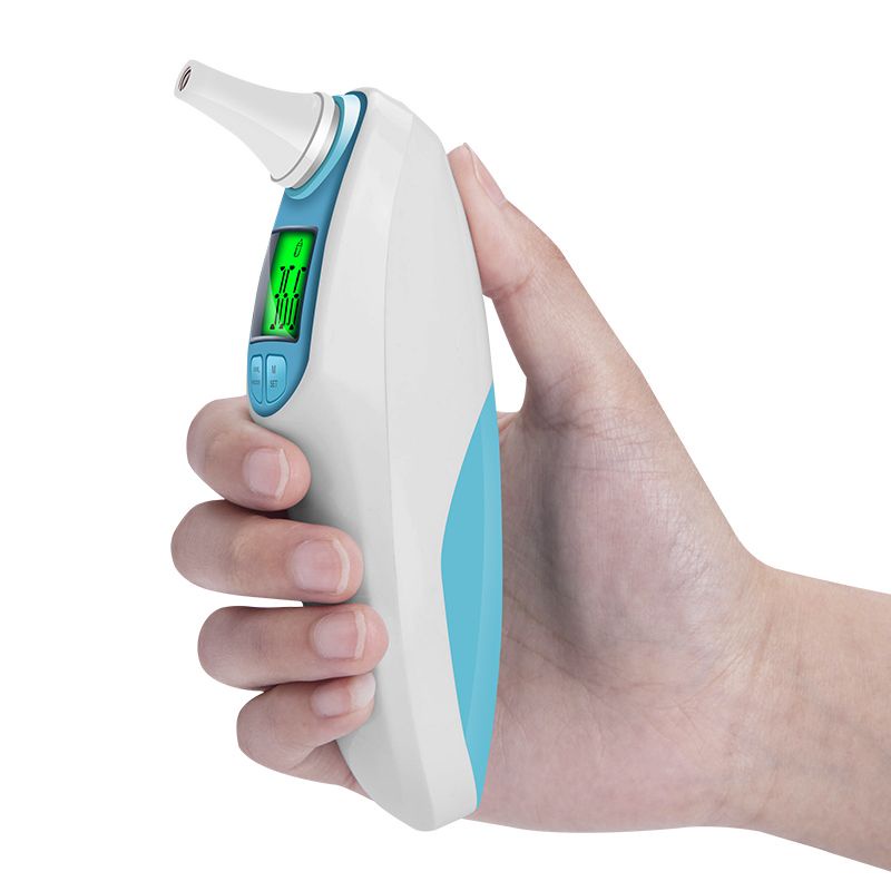 Digital Infrared Ear Thermometer Blacklit LCD - Blue