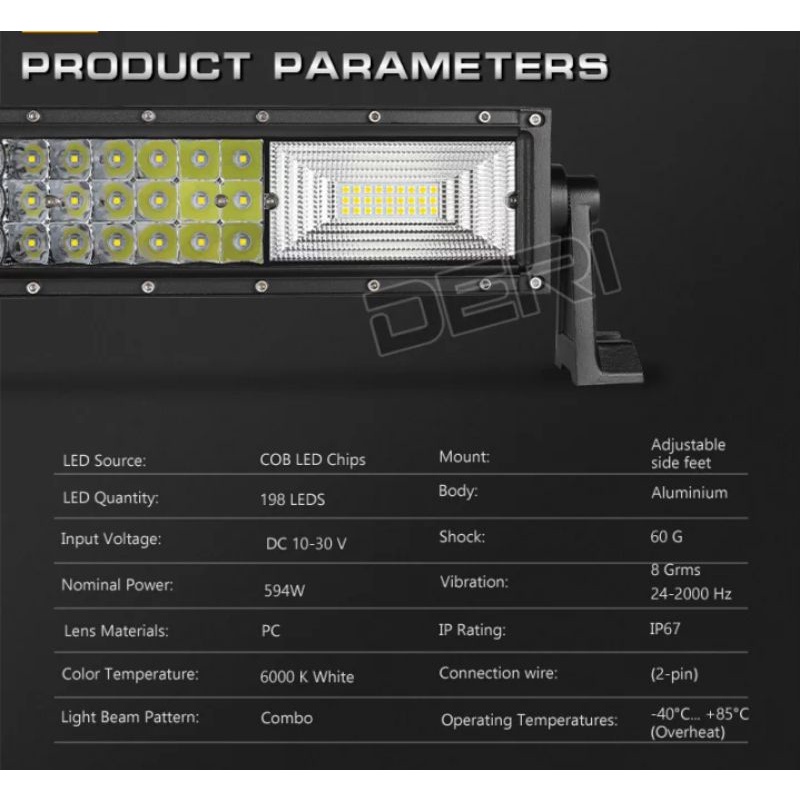 lampu ledbar Triple Row  42 Inch Melengkung Lampu ledBar Off-road