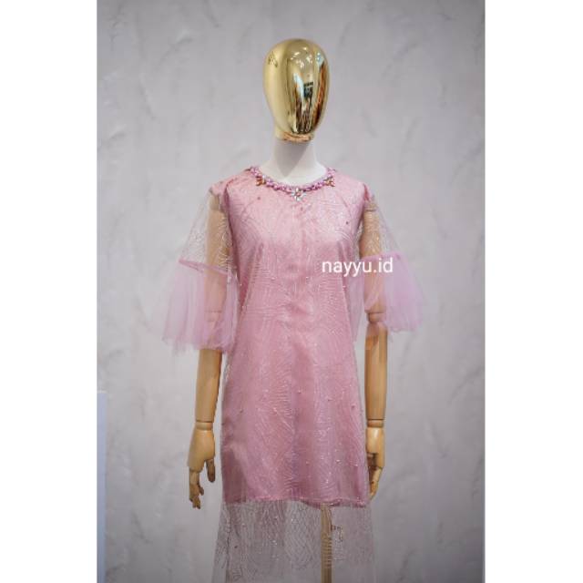 Dress pendek wanita tile gliter