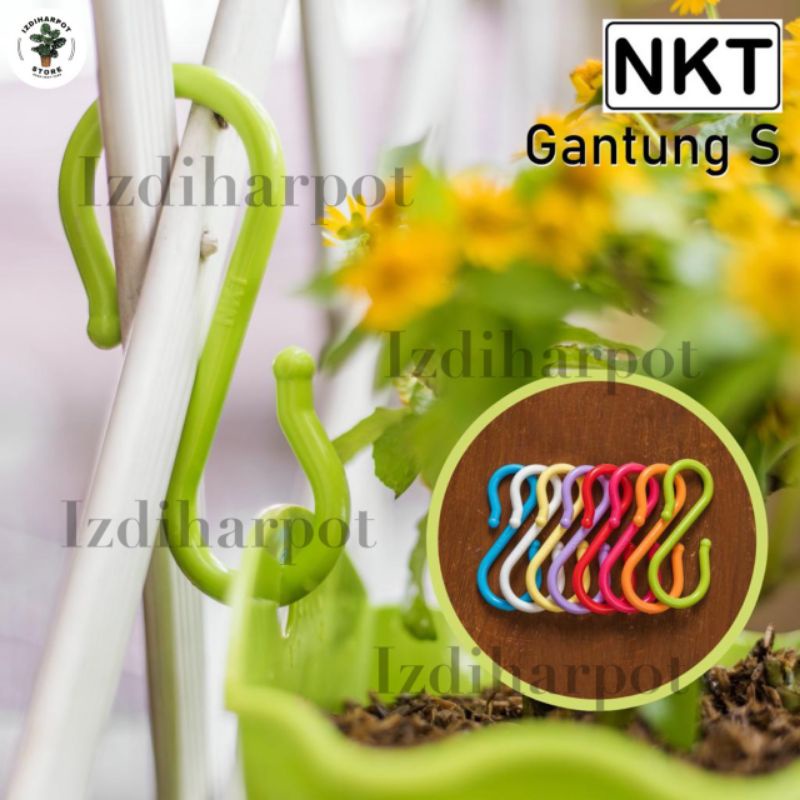 gantungan NKT plastik S kaitan pot bunga bahan tebal - pack isi 10 pcs