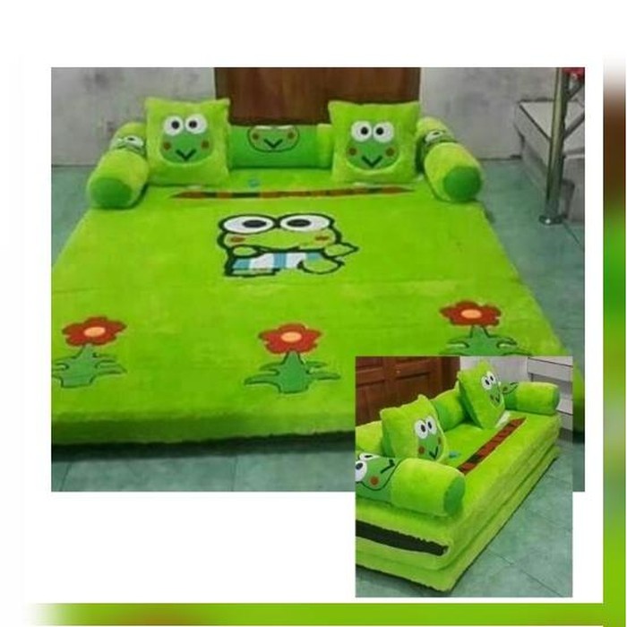 Kasur lantai/sofabed karakter/karpet lipat ukuran 200x140 tebal keseluruhan 4,5cm/ratu_karpet