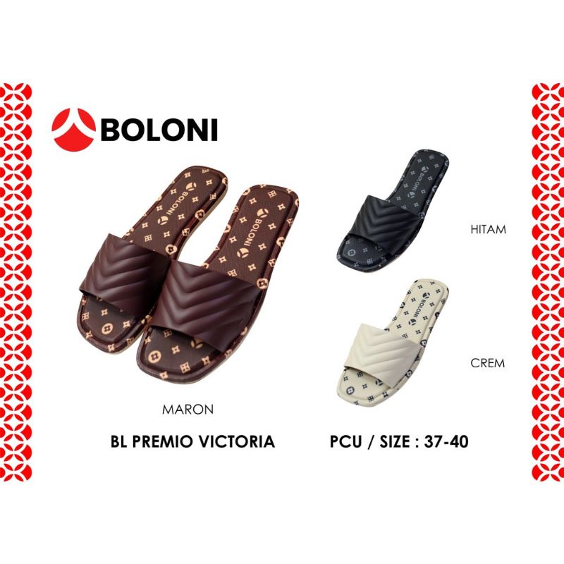 Sandal Selop Karet Import sendal  Slop wanita murah karet jelly BOLONI Gisel Sandal Flat Jelly-Victoria