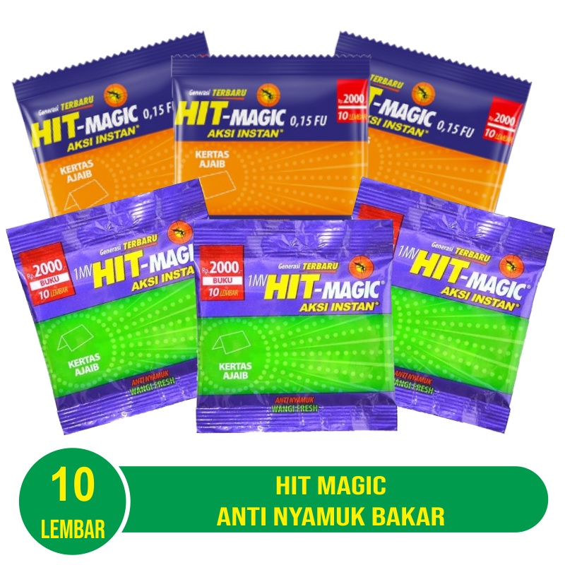 Hit Magic Anti Nyamuk Aksi Instan isi 10 lembar Wangi Floral / Fresh - 3pcs