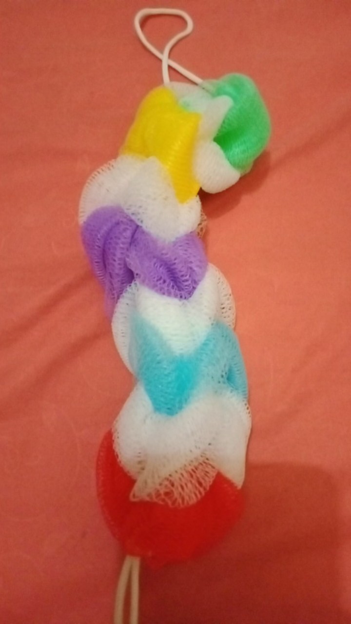 (hoko) Spon Mandi Spiral Panjang / Spons Mandi Bahan Nilon Panjang / Sponge Mandi Kepang