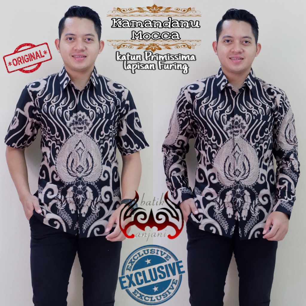 KAMANDANU MOCCA ANJANI KEMEJA BATIK SOLO PRIA LENGAN PENDEK LAPIS FURING ATASAN BATIK PREMIUM MODERN KATUN HALUS GURDHO PARI BLUE GANDEWA BLUEE NAKULA PEKSI WIYASA BIRU GURDHO KAMANDANU PARANG SKAR BLUE PARANG SKAR KURFA SOGAN HARJA NAVY NOGO MERAH GRAHA