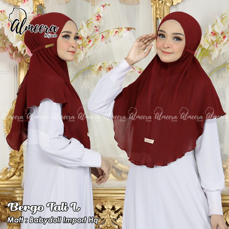 JILBAB HIJAB KRUDUNG BERGO MARYAM PLISKET TALI ORI BOBYDOLL IMPORT TERBARU MURAH KEKINIAN