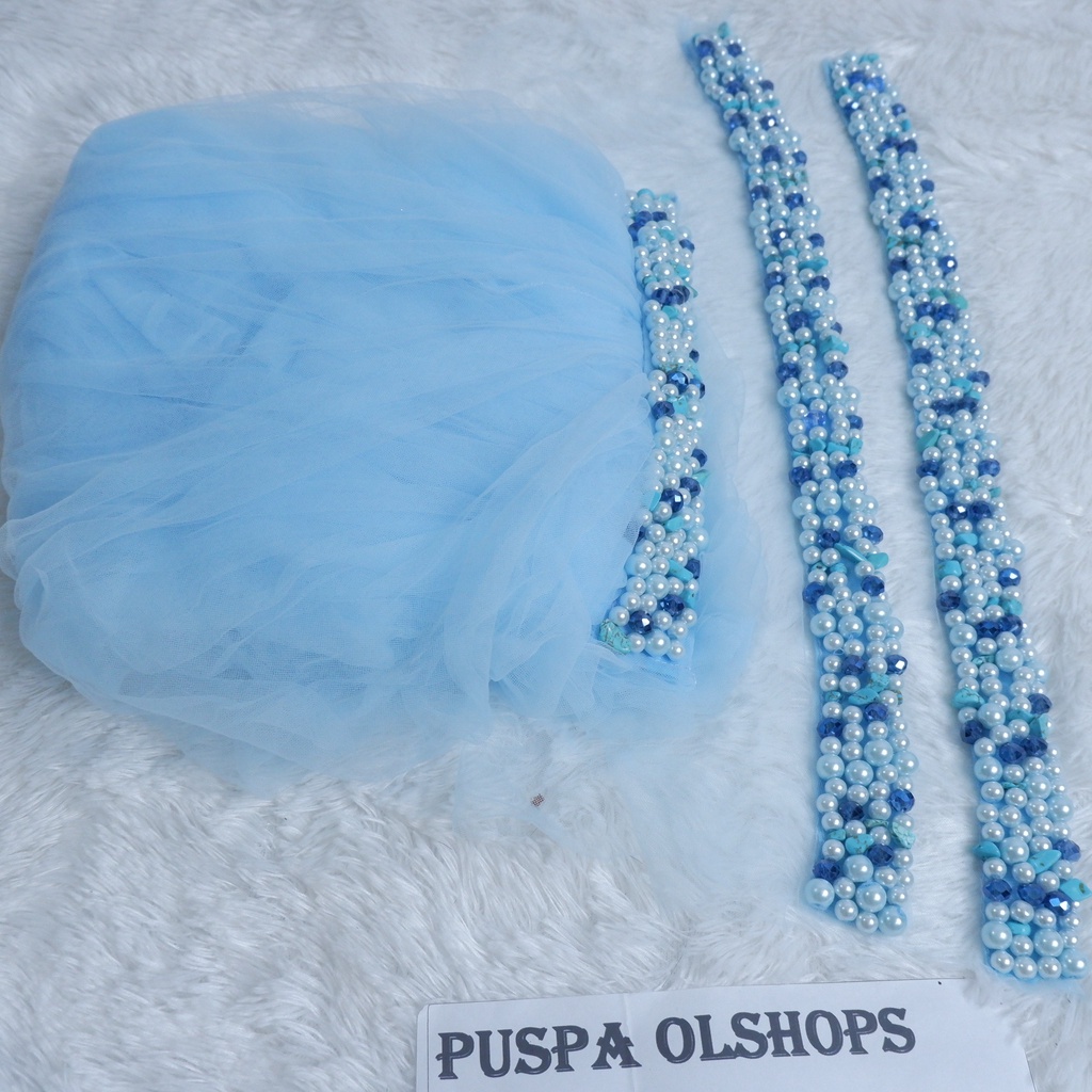 Set Veil Mutiara Susun Slayer Mutiara Susun baby blue-silver