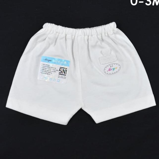 MIYO 1 Pcs Celana Pendek Bayi/Baby Putih (0-3M)