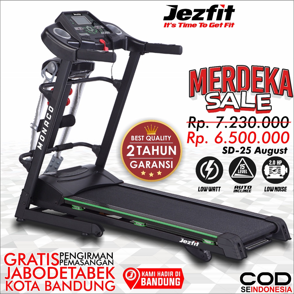 Alat Olahraga Treadmill Alat Fitness Treadmil Elektrik Monaco Alat olahraga lari Jezfit Bandung