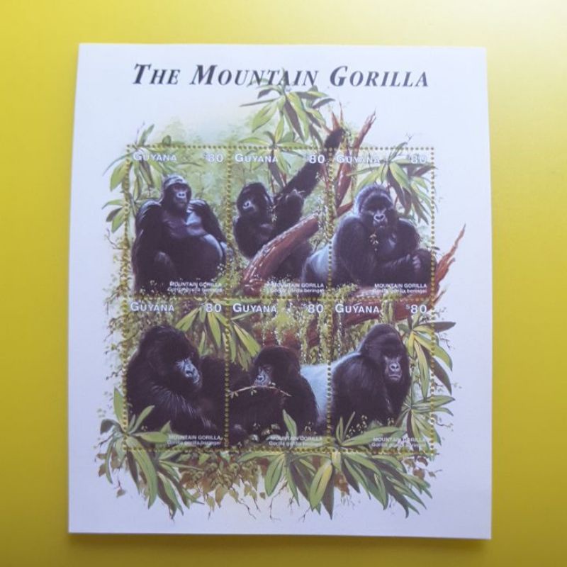 

Perangko Guyana The Mountain Gorilla sheet 6 prangko high value