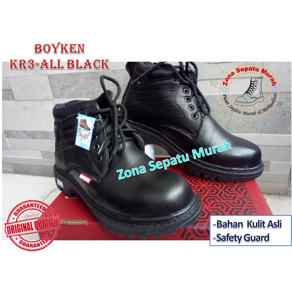 Sepatu Safety Boyken KR03-All Black |Best Quality