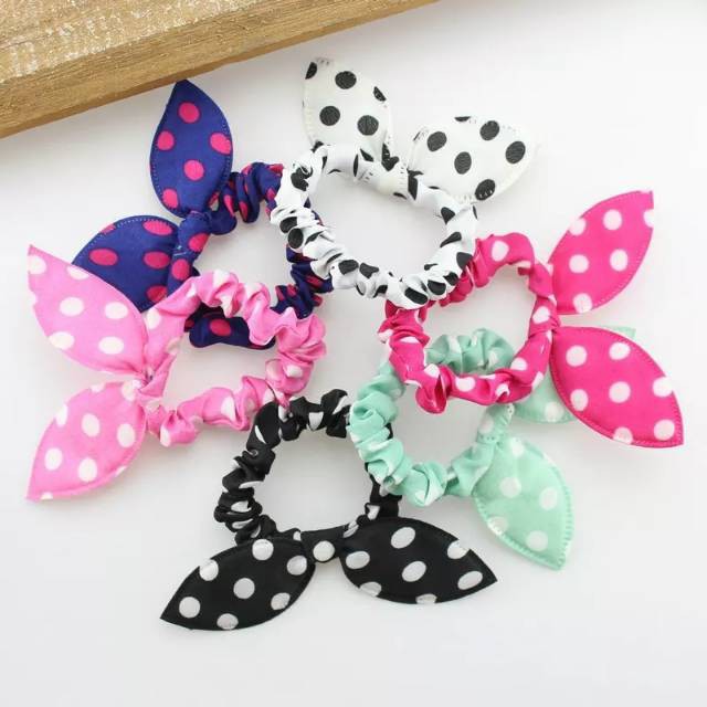 Ikat Rambut  Ribbon Polkadot Pita  Korea Chibi Kunciran 