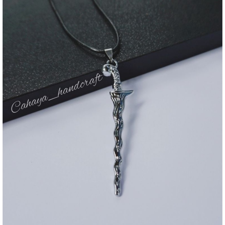 Kalung Keris Import Premium Black,Gold,Silver Tali Korea Mengkilat