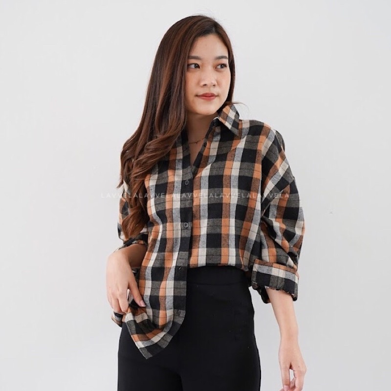 GIA FLANNEL OVERSIZE LAVVELA KEMEJA FLANNEL TARTAN PLAID