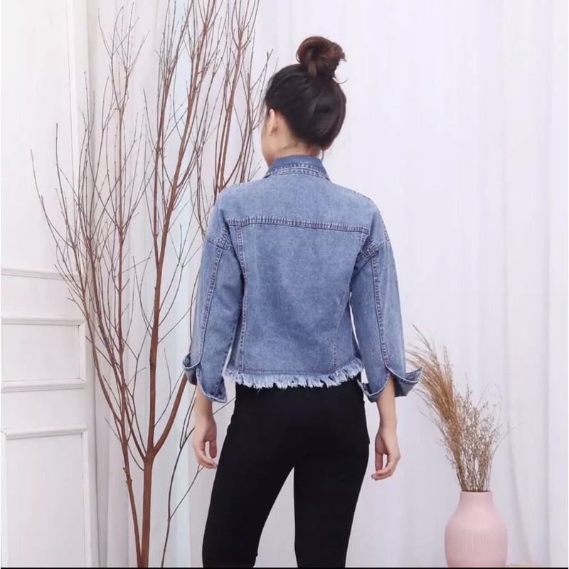 Jaket Jeans Candy Crop Rawis Wanita L - XXL