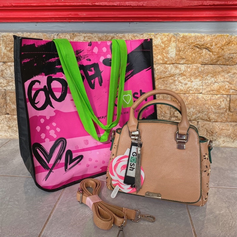 Tas gosh selempang hand bag peach tas jinjing