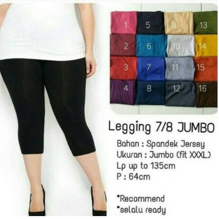 CELANA LEJING WANITA LEGGING PENDEK JUMBO XXL LEGGING JUMBO SPANDEK STD DAN JB BISA BAYAR DI TEMPAT